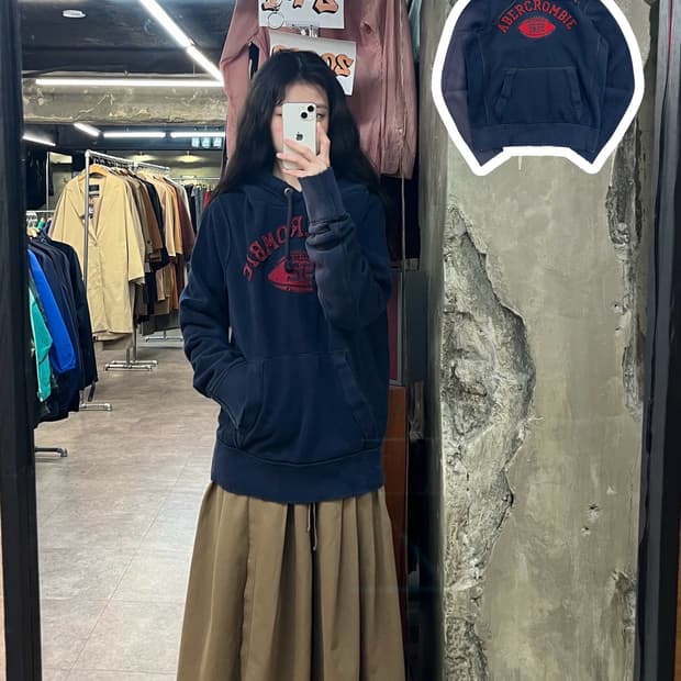 아베크롬비 럭비볼 기모 후드티 네이비 XL #csz3333