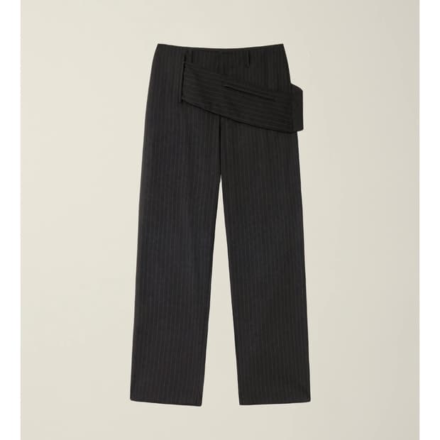 Mens Belted pocket trouser Black stripe