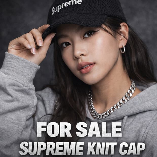 슈프림 스트링 캠프캡 블랙 / supreme string camp cap