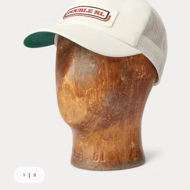 RRL 더블알엘 로고 패치 트윌 트럭커 캡 화이트 신품