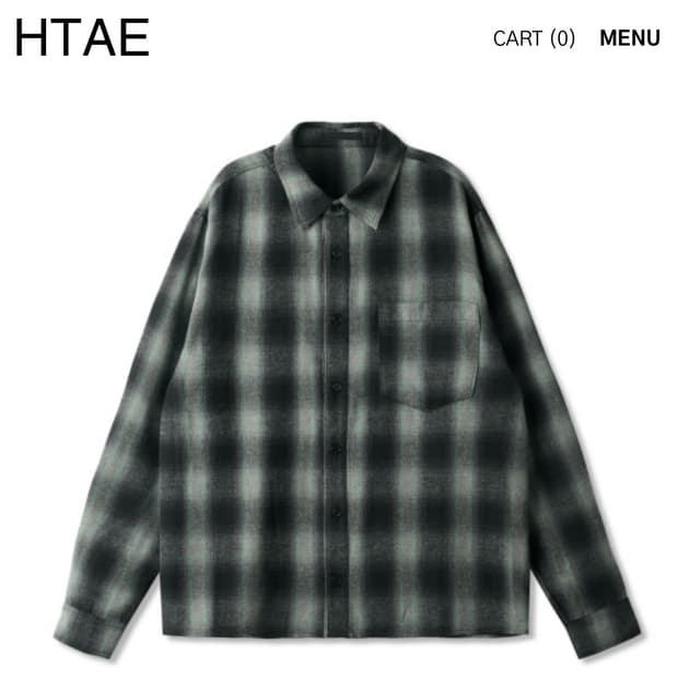 htae 그린 체크 셔츠 2, M