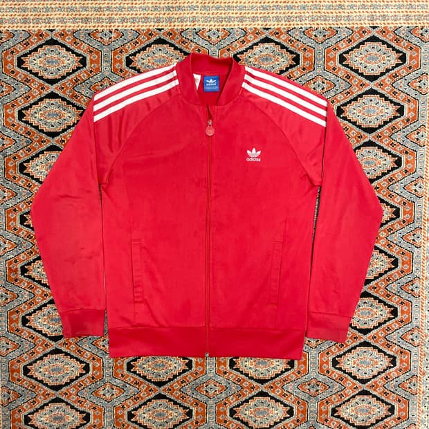 아디다스 오리지날 레드 집업 져지 여성M