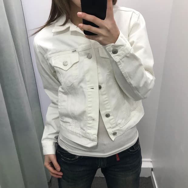 폴로 화이트 데님 자켓