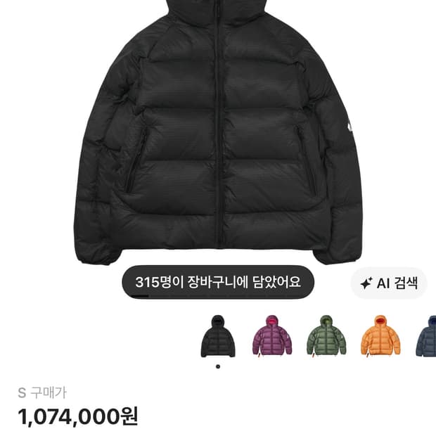 (새상품) 25FW 팔라스 퍼텍스 퀀텀 RS 푸파 블랙 S