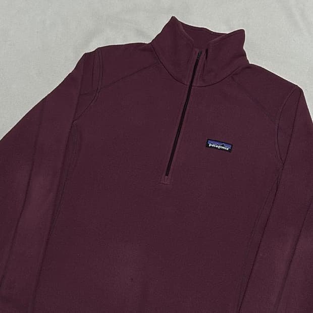 M 파타고니아 여성용 버건디 하프집업 후리스