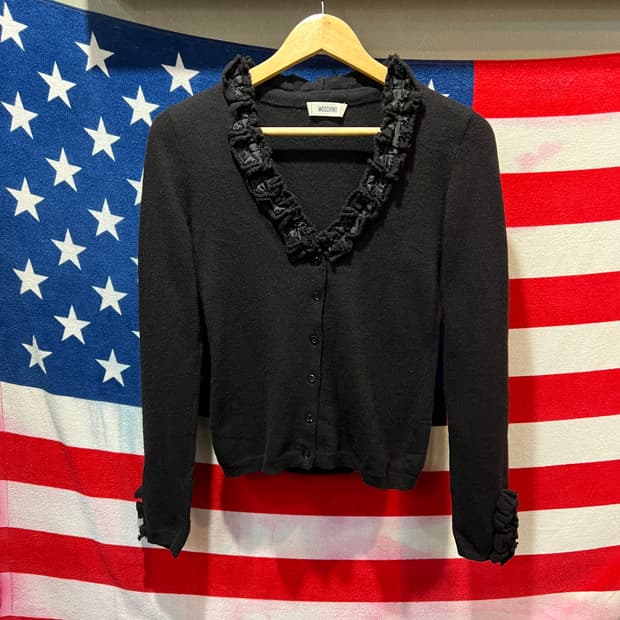 모스키노 프릴 장식 가디건