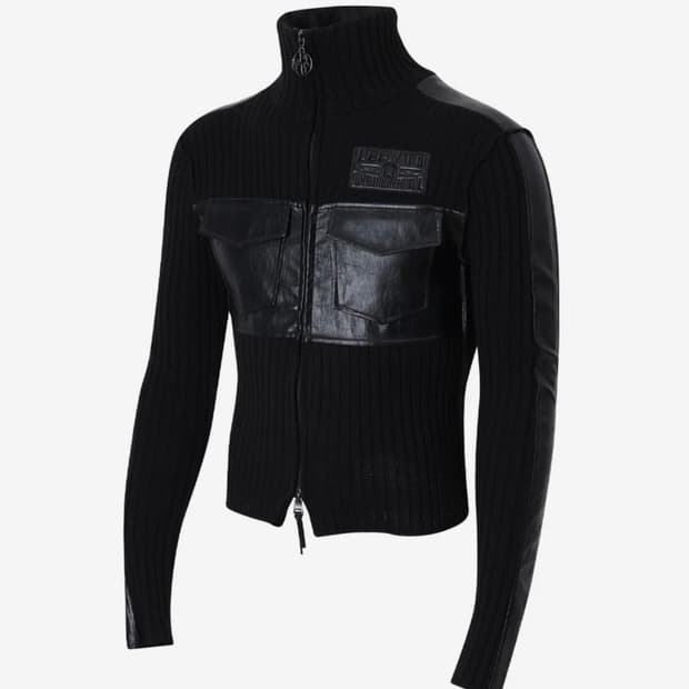 LECYTO Mix Neck Zip Up 레시토 넥 집업 블랙