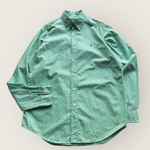 폴로 랄프로렌 그린 깅엄 체크 셔츠 남방