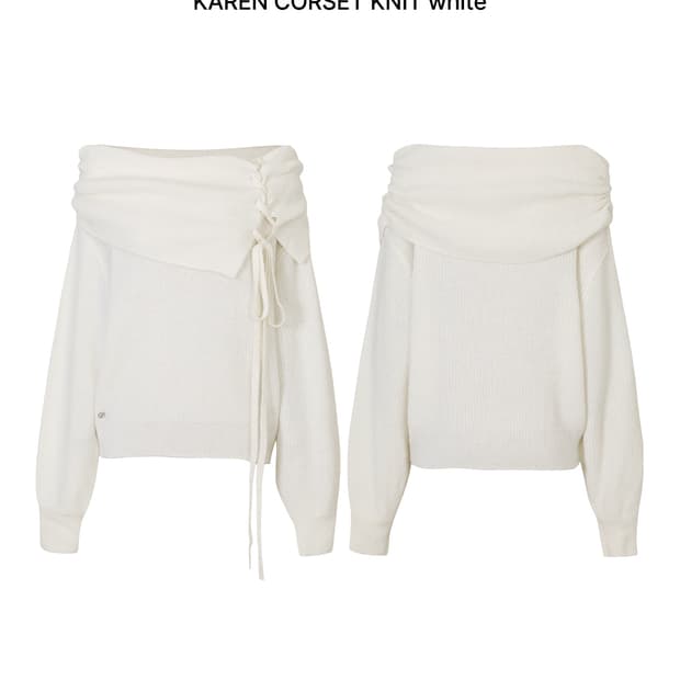 페인오어플레져 카렌 코르셋 니트 아이보리 판매합니다