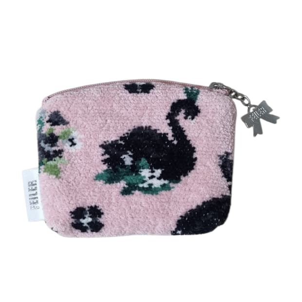 빈티지 페일러 (FEILER) 핑크 스완 코인 지퍼 동전 지갑 훼이라