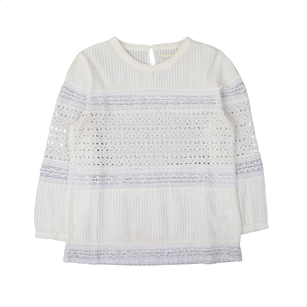 데님앤서플라이 크로셰 펀칭 코튼 블라우스