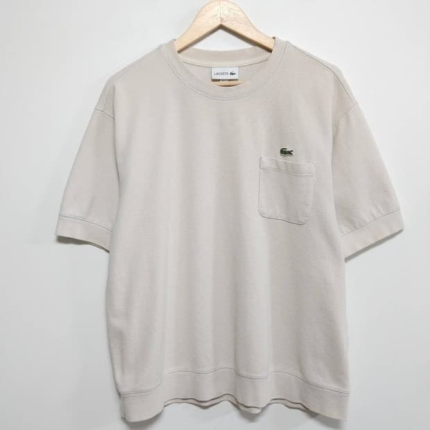 105 LACOSTE 라코스테 포켓 반팔 스웻티 베이지 루즈핏
