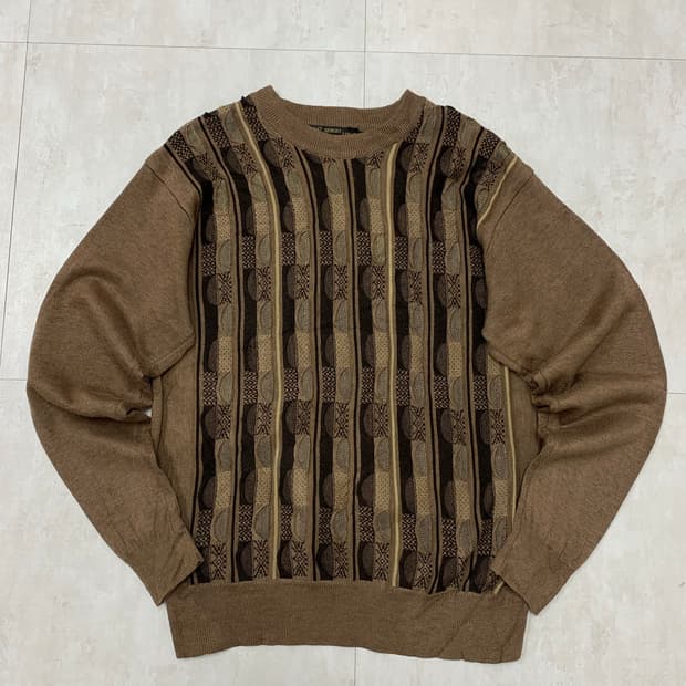Serglolouis 브라운 패턴 니트 #229