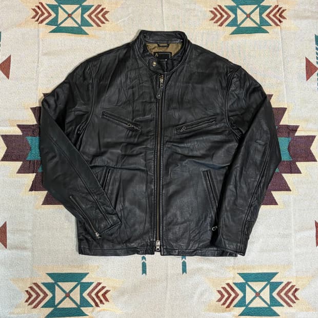 밴티나 리얼레더 싱글 라이더 카페레이서 자켓 