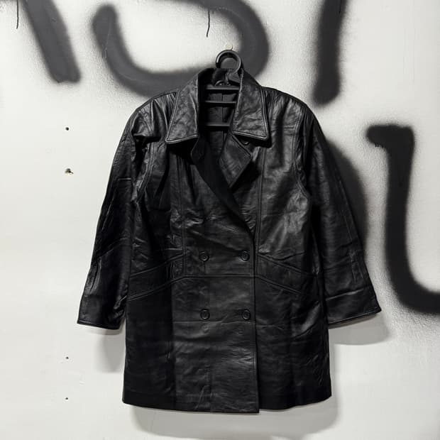 VTG 빈티지 리얼 쉽스킨 100% 양가죽 더블 코트