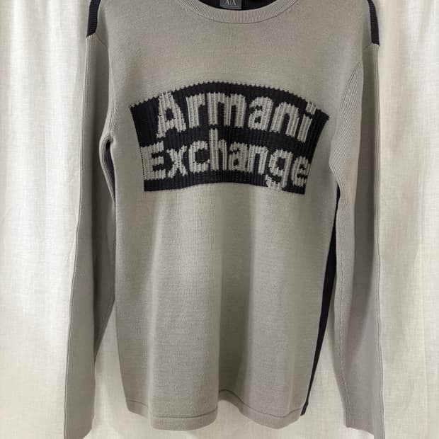 [M] 아르마니 익스체인지 로고 코튼 니트