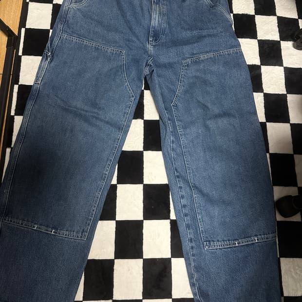 스투시 더블니 데님 34