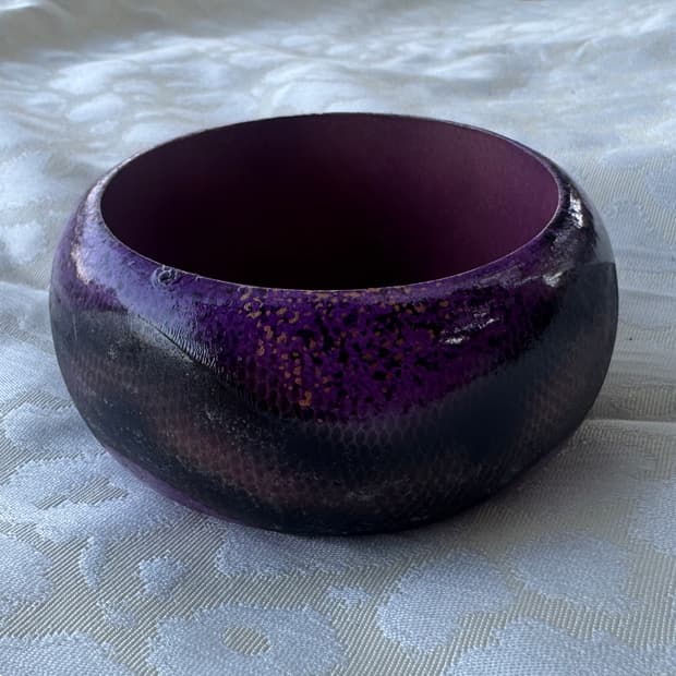 Wooden python bangle (purple)