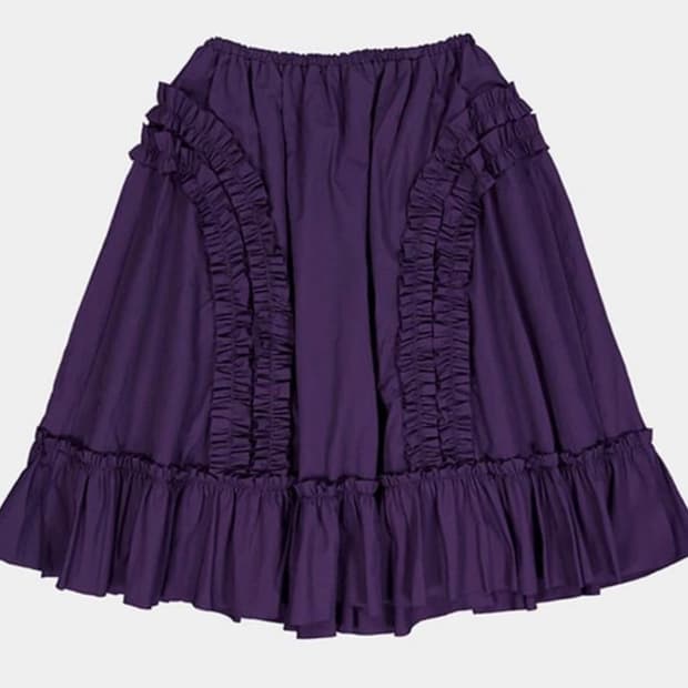 생긴스튜디오 생긴대로 러플 나일론 스커트 퍼플
