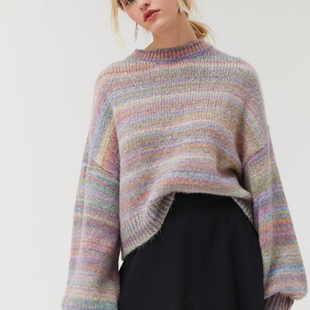 Urban outfitters uo spacedye 파스텔 레인보우 니트