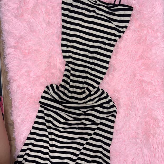 H라인 원피스 미시룩 줄무늬 