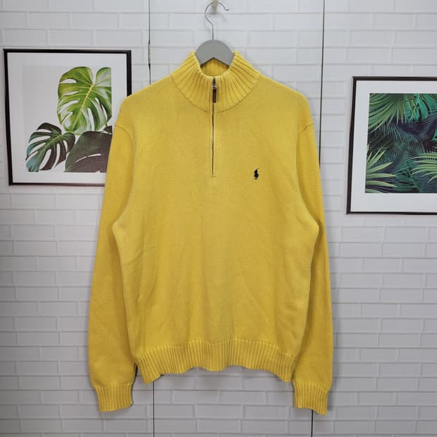 폴로랄프로렌 피마 코튼100% 반집업 긴팔 니트 스웨터 XL사이즈