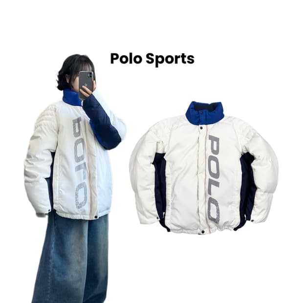 폴로 스포츠 00s OG 올드스쿨 빅로고 덕다운 푸퍼 패딩 