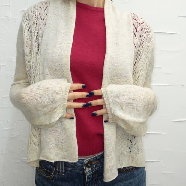 white open cardigan