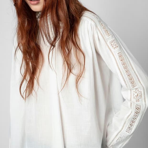 0184.자딕앤볼테르 테디 탑 블라우스 화이트XS