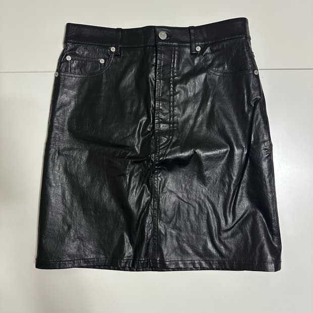 헬무트랭 블랙 램스 레더 치마