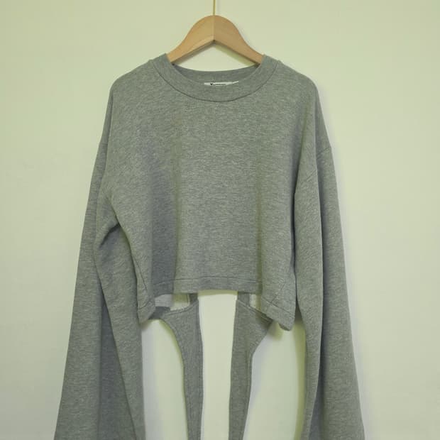 Alexander Wang 컷아웃 크롭 맨투맨 XS