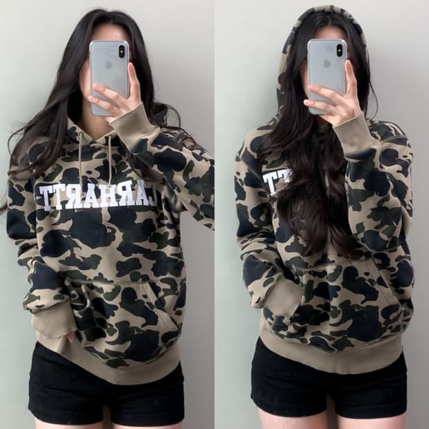 칼하트 카모 후드티 