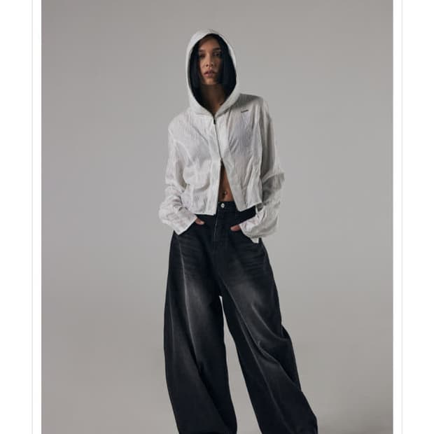 트리밍버드 프론트 요크 데님 팬츠 블랙 3사이즈