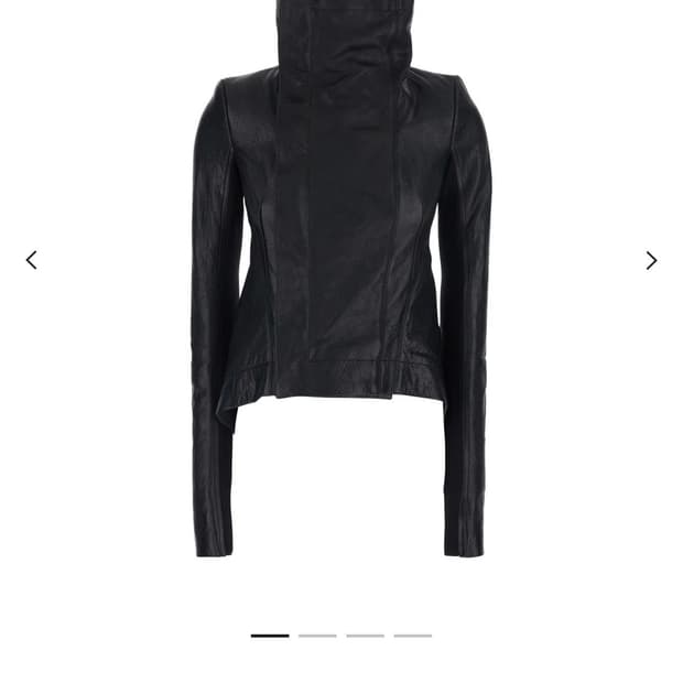 릭오웬스 하이넥 레더 블랙