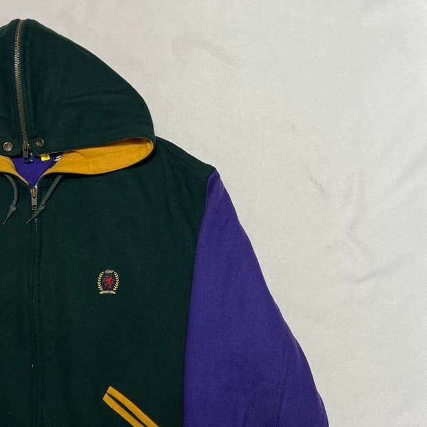 M 타미힐피거 90‘s 배색 후드 자켓