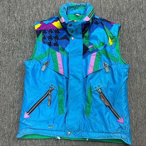 빈티지 휠라 조끼 