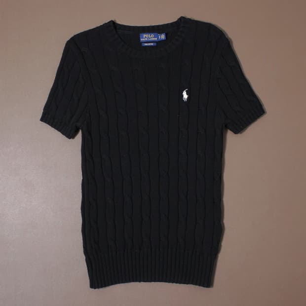 Polo 폴로 랄프로렌 블랙 케이블 반팔 니트 