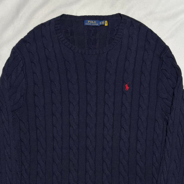 XL 폴로랄프로렌 네이비 케이블 니트
