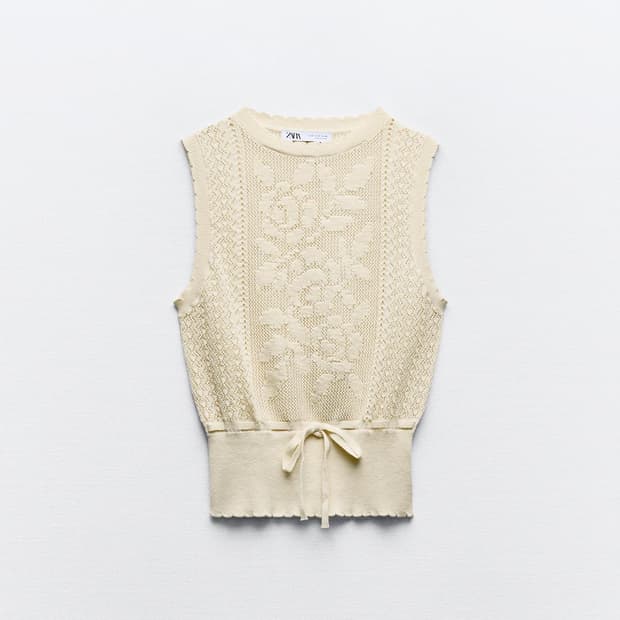 Zara lace knit sleeveless top (s)