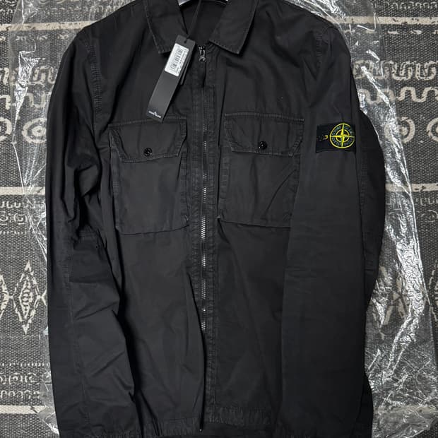 스톤아일랜드 21fw 올드이펙트 오버셔츠 XL 블랙 7515113WN