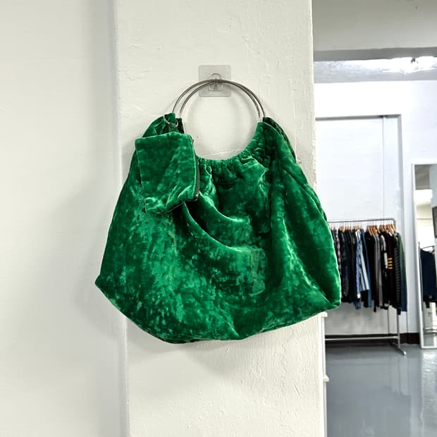 TOGA PULLA green velvet ring bag 