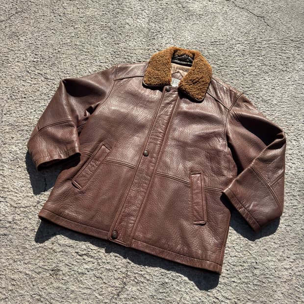 90's 양가죽 레더 퀄팅 가죽자켓 B81