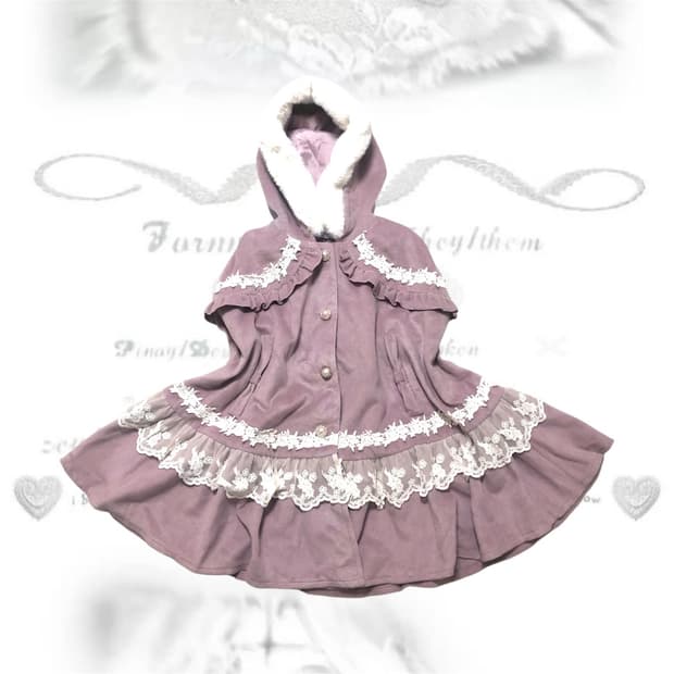 엑시즈팜 히메갸루 라떼갸루 양산형 판초 케이프 코트