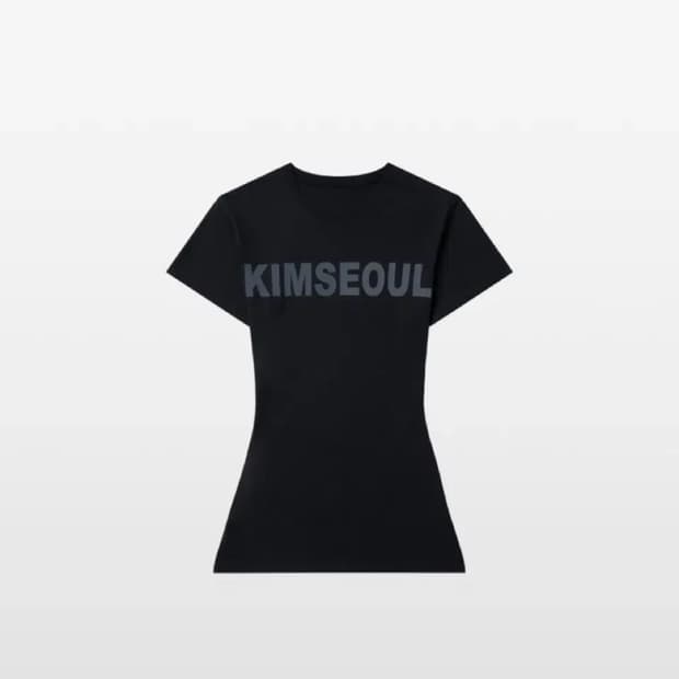 새상품) 킴서울 킴즈 르 로고 슬림 티 블랙차콜