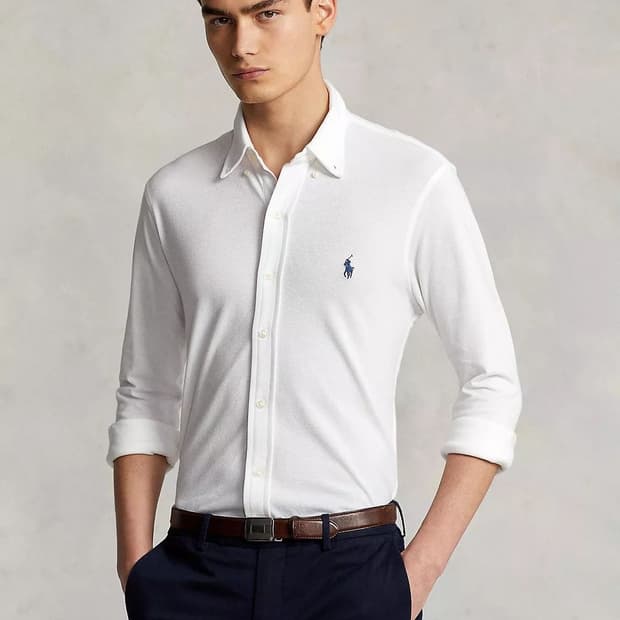 폴로 랄프로렌 페더웨이트 메쉬 셔츠 화이트m