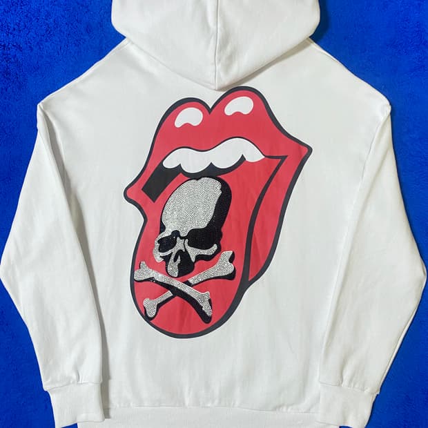 롤링스톤즈 x 마스터마인드 큐빅 화이트 후드티