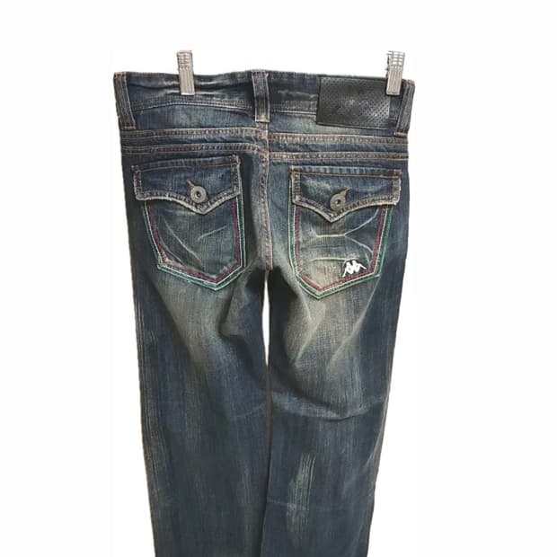 vintage kappa washed low rise jeans 