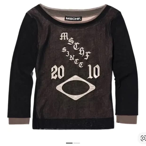 미스치프 보트넥 메쉬 탑 블랙