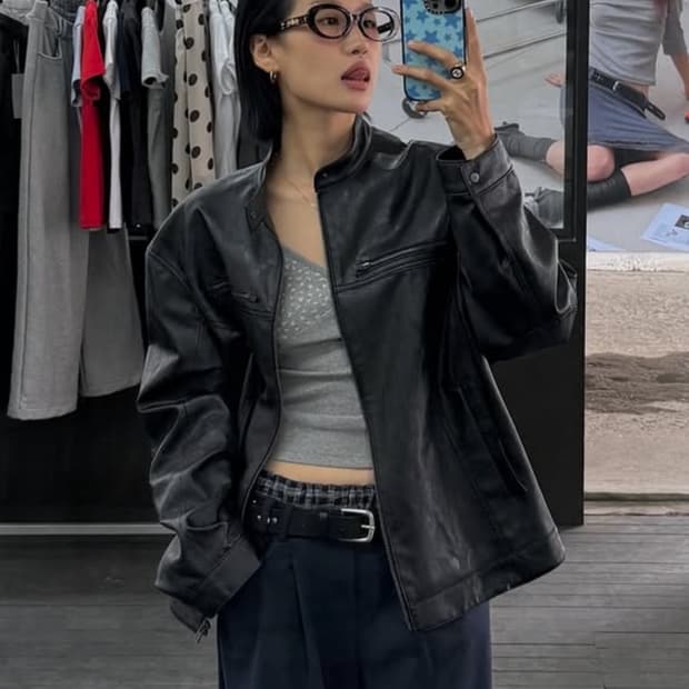 오데스 레더 집업 자켓