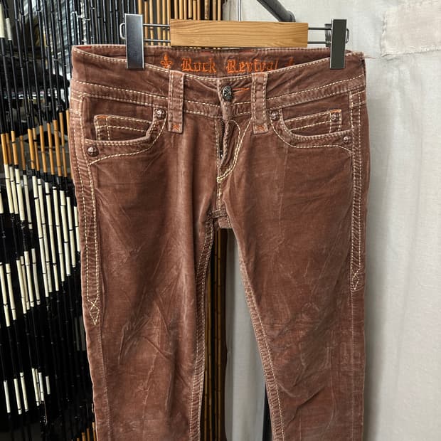 rock revival velvet low waist pants